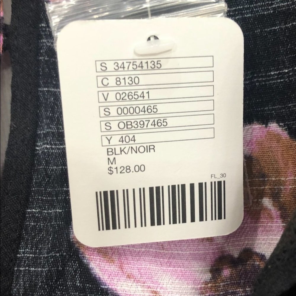 NWT Free People Black with Pink Floral Print Romper Size M - Picture 15 of 15